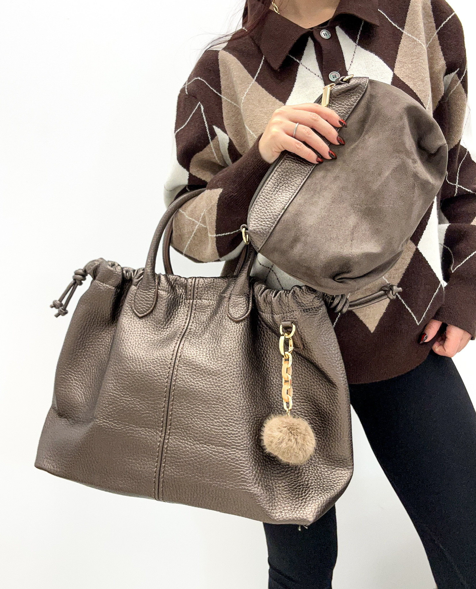 C0AC0303-03E1-42F9-B8D2-E34EECEBA039 Sac à Main effet cuir grainé avec mini bag – Image 1