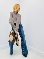 Chemise à Carreaux avec Lavallière – Élégance Classique & Touches Modernes – Image 4