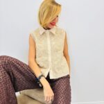 Top Sans Manches à Sequins – Marque VOGUE – Élégance Lumière & Style Couture