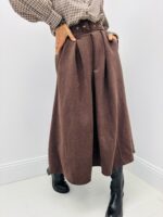 Jupe Midi en suédine avec ceinture