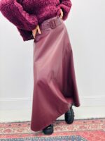 Jupe Longue en Simili cuir avec ceinture