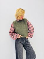 Top Sans Manches en maille kid mohair – Douceur italienne et allure moderne