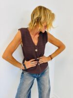 Gilet Sans Manches boutonné
