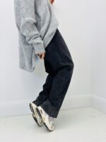 Jean Wide Leg Noir strassé – Élégance urbaine et éclat moderne – Image 5