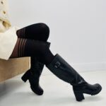 Collant Opaque à bandes transparentes – effet bas couture chic