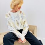 Pull en Maille à Sequins géométriques – Lumière & élégance par LM LULU
