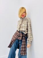 Chemise à Carreaux Col Victorien – Élégance Romantique & Style Moderne – Image 5