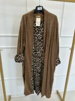 Veste longue fluide avec détails imprimé léopard – Image 6