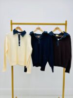 Polo en Maille col denim – Image 2