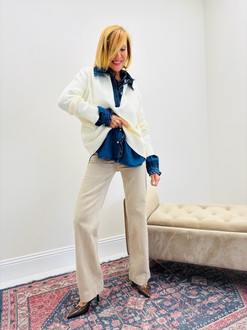 IMG_3018 Polo en Maille col denim – Image 1