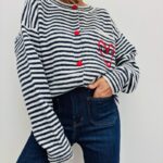 Gilet Rayé à motif cœur