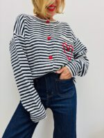 Gilet Rayé à motif cœur