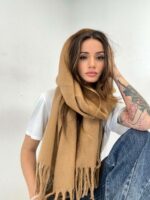 Écharpe Unie à Franges – Image 3