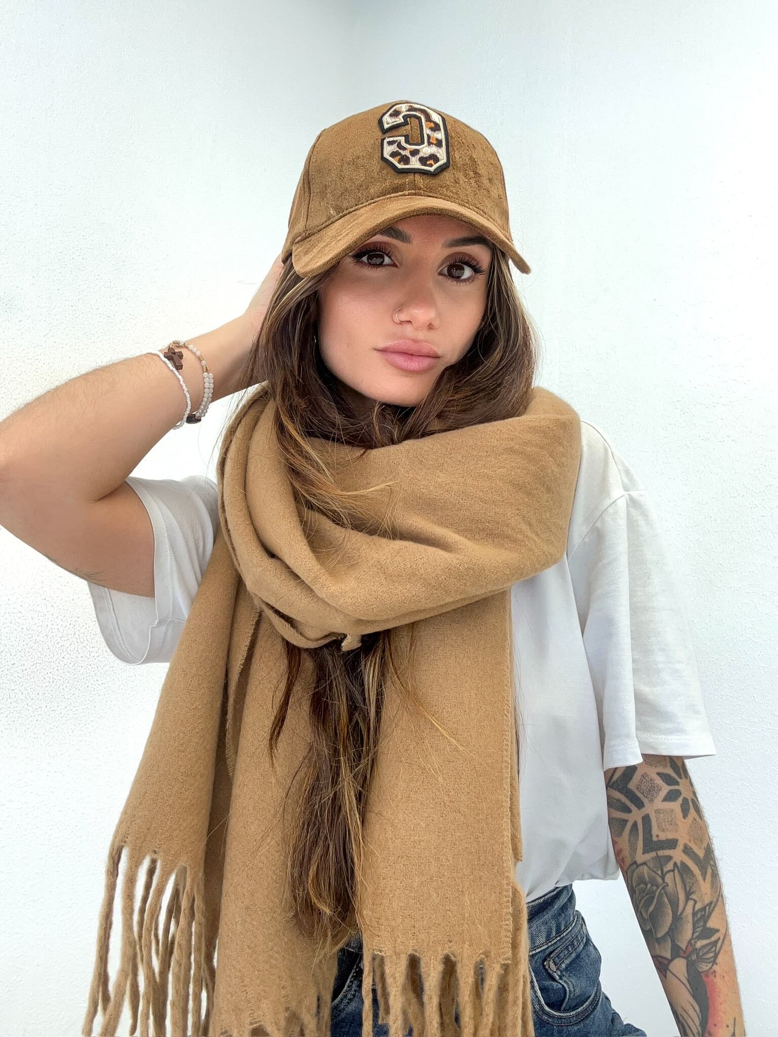 Écharpe Unie à Franges