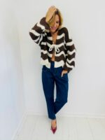 Gilet Tricoté à Rayures Ondulées – Image 2