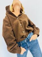 CHEMISE EN VELOURS CÔTELÉ AVEC COL VOLANTÉ – Image 3